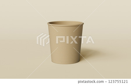 Recycle Cardboard Paper Cup Mock up. 3D Rendering 123755121
