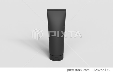Blank Black Tube and Packaging Box Mock up. 3D Rendering 123755149