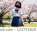 Sakura and school girls 123755828