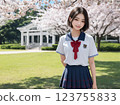 Sakura and school girls 123755833