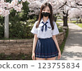 Sakura and school girls 123755834