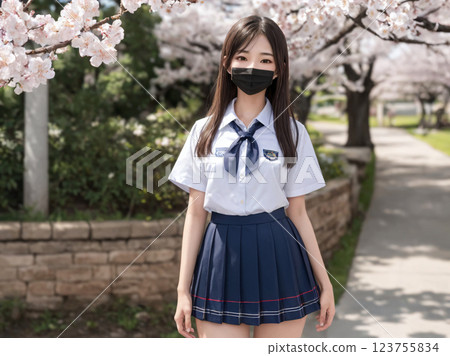 櫻花和學校的女孩 123755834