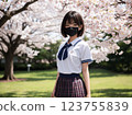 Sakura and school girls 123755839