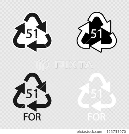 Bio material recycling code 51 FOR set. Bio material recycling code 51 FOR set. 123755970