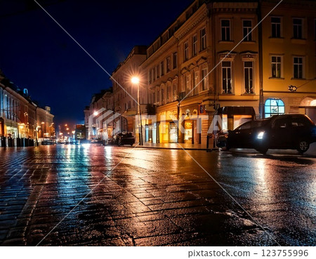 Beautiful night cityscape 123755996