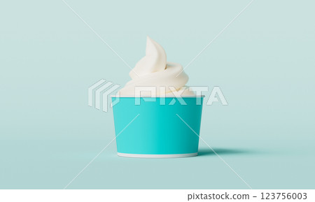 Soft Ice Cream Paper Cup Mock up. 3D Rendering 123756003
