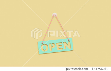 Colorful Open Sign Board. 3D Rendering 123756010