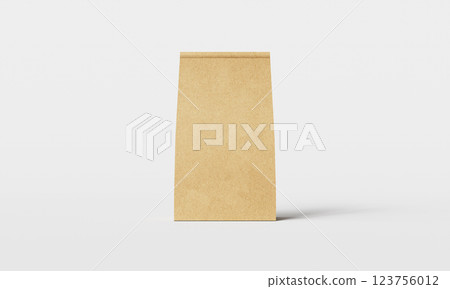 kraft Paper Takeout Bag Mockup. 3D Rendering kraft Paper Takeout Bag Mockup. 3D Rendering 123756012