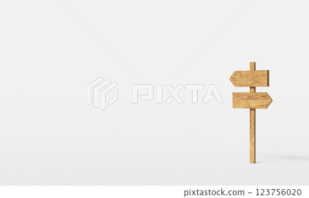 Wood Road Sign Mock up. 3D Rendering 123756020