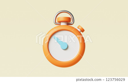 Stop Watch Icon. 3D Rendering Stop Watch Icon. 3D Rendering 123756029