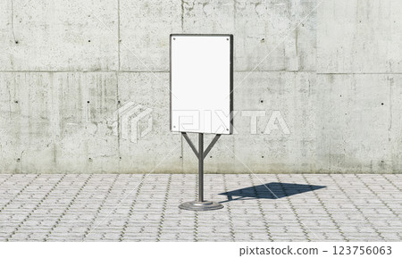 Metal Sign Board Mock up. 3D Rendering Metal Sign Board Mock up. 3D Rendering 123756063