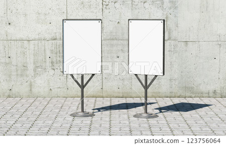 Metal Sign Board Mock up. 3D Rendering 123756064