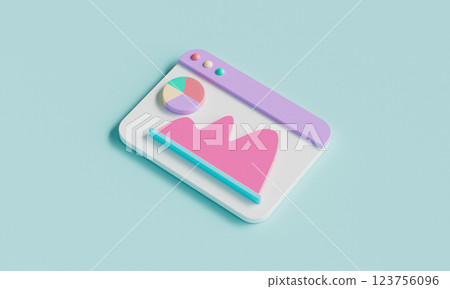 Business Chart Graph board  Icon. 3D Rendering 123756096