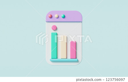 Business Chart Graph board  Icon. 3D Rendering 123756097