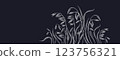 Oat spike field. Vintage getails seed, engraving 123756321