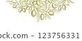 Olive template. Vector hand drawn tree, oil fruit 123756331