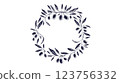 Olive branch, berry imprint Grunge circle symbol 123756332