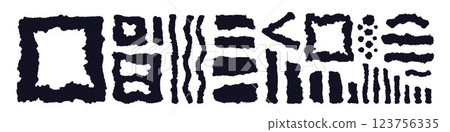 Torn paper set Vector grunge elements Frame, strip 123756335