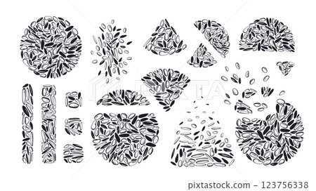 Puffed rice, grain. Healthy cookie, snack, waffles 123756338