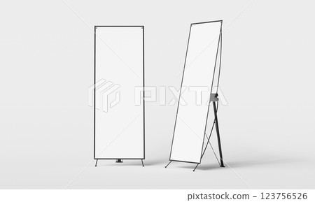 Stand Banner Mock up. 3D Rendering 123756526