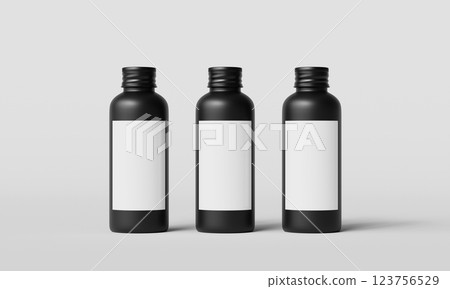 Black Bottle Mock up. 3D Rendering 123756529