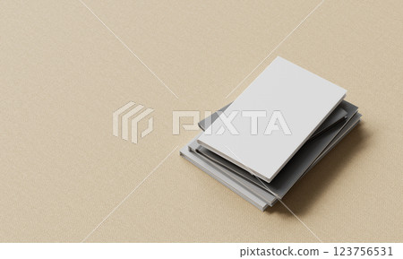 White Book Mock up with Fabric Background. 3D Rendering 123756531