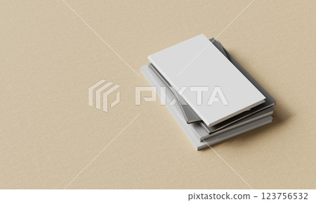 White Book Mock up with Fabric Background. 3D Rendering White Book Mock up with Fabric Background. 3D Rendering 123756532
