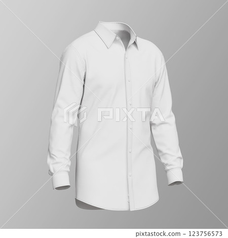 Clean White Long Sleeve Shirt Mock up. 3D Rendering Clean White Long Sleeve Shirt Mock up. 3D Rendering 123756573
