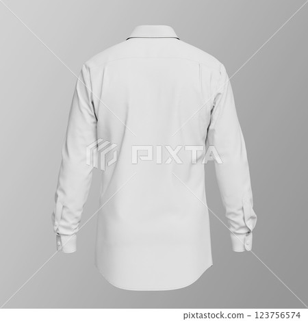 Clean White Long Sleeve Shirt Mock up. 3D Rendering 123756574