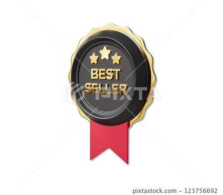 Best Seller Badge. 3D Rendering 123756692