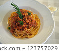 Spaghetti Bolognese with Rosemary and Parsley 123757029