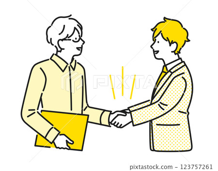 Illustration material: Business person and client shaking hands Illustration material: Business person and client shaking hands 123757261
