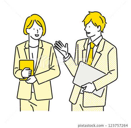 Illustration material: Business people having a meeting Illustration material: Business people having a meeting 123757264