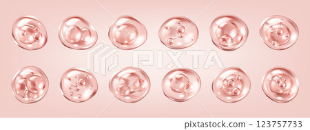 Microscopic view of collagen molecules realistic color icons 123757733