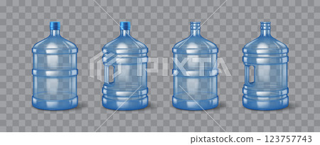 Set of Four Large Blue Water Bottles Collection 123757743