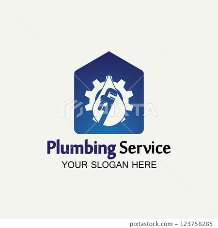 Plumbing Service Logo icon vector illustration design Template.Plumbing logo.Plumbing service icon logo creative vector illustrattion 123758285