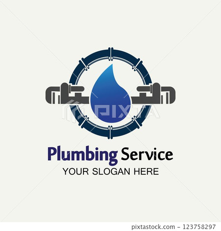Plumbing Service Logo icon vector illustration design Template.Plumbing logo.Plumbing service icon logo creative vector illustrattion 123758297