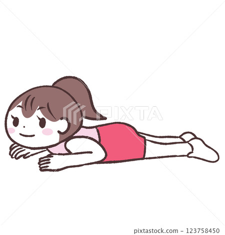 一名婦女躺著的插圖 一名婦女躺著的插圖 123758450