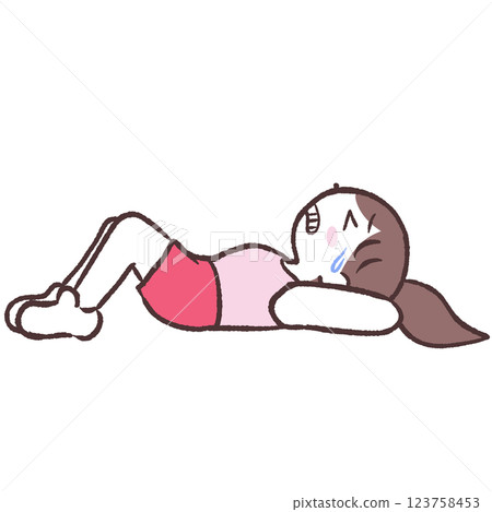 一位女士拿著手臂枕頭,看起來很痛苦 一位女士拿著手臂枕頭,看起來很痛苦 123758453