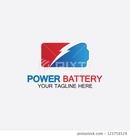 Power Battery Logo icon vector illustration Design Template.Battery Charging vector icon.Battery power and flash lightning bolt logo Power Battery Logo icon vector illustration Design Template.Battery Charging vector icon.Battery power and flash lightning bolt logo 123758529