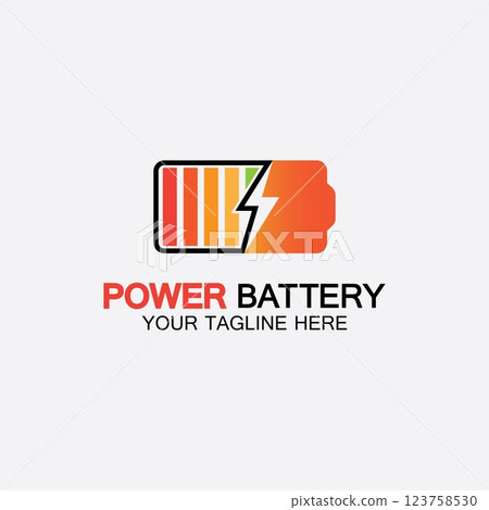 Power Battery Logo icon vector illustration Design Template.Battery Charging vector icon.Battery power and flash lightning bolt logo Power Battery Logo icon vector illustration Design Template.Battery Charging vector icon.Battery power and flash lightning bolt logo 123758530