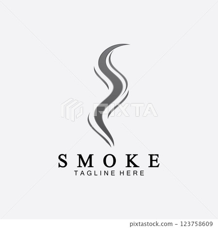 Smoke steam icon logo illustration isolated on white background,Aroma vaporize icons. Smells vector line icon, hot aroma, stink or cooking steam symbols, smelling or vapor 123758609