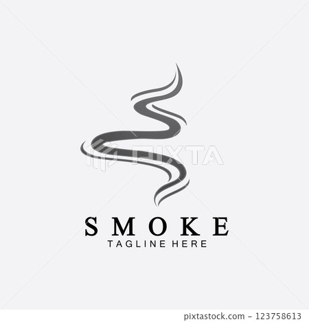 Smoke steam icon logo illustration isolated on white background,Aroma vaporize icons. Smells vector line icon, hot aroma, stink or cooking steam symbols, smelling or vapor 123758613