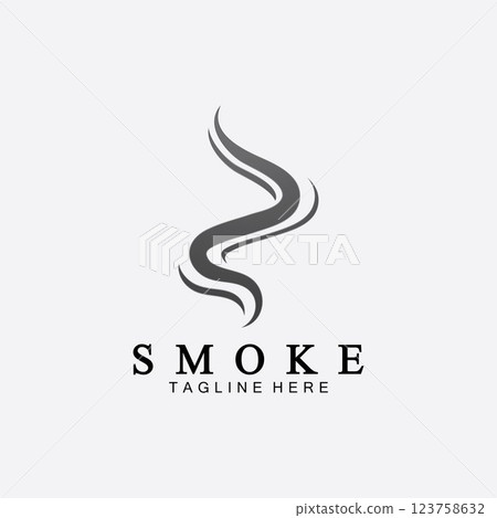 Smoke steam icon logo illustration isolated on white background,Aroma vaporize icons. Smells vector line icon, hot aroma, stink or cooking steam symbols, smelling or vapor 123758632