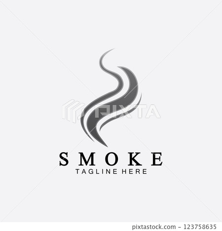 Smoke steam icon logo illustration isolated on white background,Aroma vaporize icons. Smells vector line icon, hot aroma, stink or cooking steam symbols, smelling or vapor 123758635