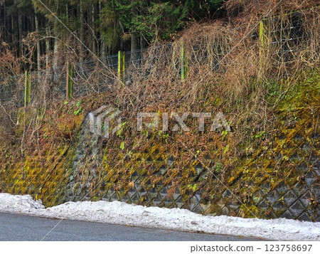 A little snow remains in Tenkawa Village, Nara Prefecture in March A little snow remains in Tenkawa Village, Nara Prefecture in March 123758697
