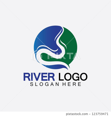 River Logo vector icon illustration design template River Logo vector icon illustration design template 123759471