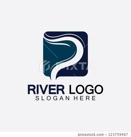 River Logo vector icon illustration design template River Logo vector icon illustration design template 123759487