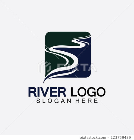 River Logo vector icon illustration design template 123759489