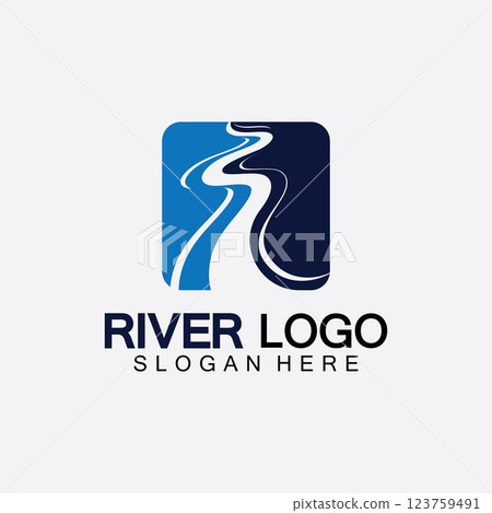 River Logo vector icon illustration design template 123759491